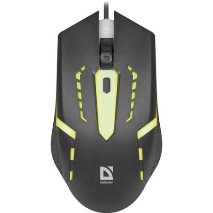 Мышь проводная DEFENDER Flash MB-600L, 800-1200 dpi, 4 кнопки + 1 колесо-кнопка, оптическая, черная, 52600
