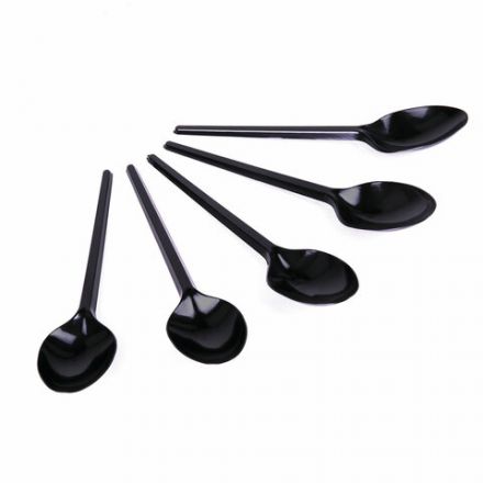 Ложка столовая одноразовая пластиковая 165 мм, черная, КОМПЛЕКТ 100 шт., СТАНДАРТ, LAIMA, 607833 Ложка столовая одноразовая пластиковая 165 мм, черная, КОМПЛЕКТ 100 шт., СТАНДАРТ, LAIMA, 607833