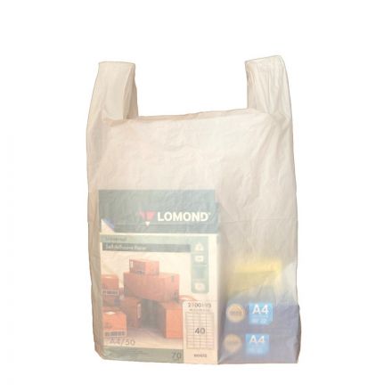 Пакет-майка ПНД 40+18x70 см усил. 30 мкм белый 50 шт/уп Пакет-майка ПНД 40+18x70 см усил. 30 мкм белый 50 шт/уп