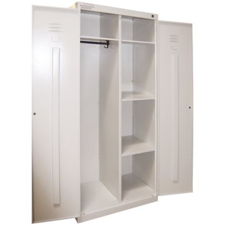 Шкаф металлический хозяйственный ШМУ-22-800, двухсекционный, 1850х800х500 мм, 38 кг, разборный Шкаф металлический хозяйственный ШМУ-22-800, двухсекционный, 1850х800х500 мм, 38 кг, разборный