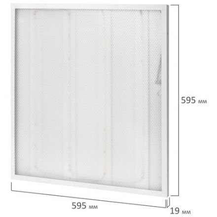 Светильник светодиодный с драйвером АРМСТРОНГ SONNEN ЭКО, 4000 K, нейтральный белый, 595х595х19 мм, 36 Вт, прозрачный, 237152 Светильник светодиодный с драйвером АРМСТРОНГ SONNEN ЭКО, 4000 K, нейтральный белый, 595х595х19 мм, 36 Вт, прозрачный, 237152