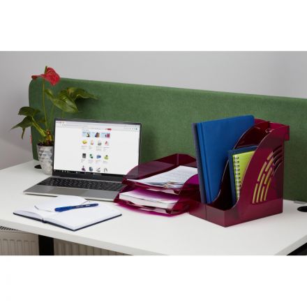 Лоток для бумаг горизонтальный Attache Яркий Офис тонированный розовый