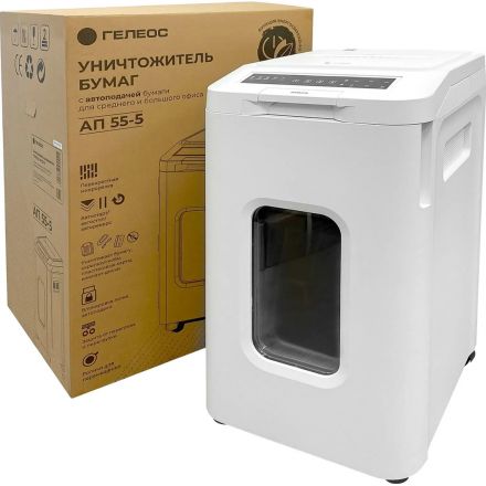 Шредер (уничтожитель) Гелеос АП 55-5, 5ур.секр., 1,9 x 12, 13лист, 55л Шредер (уничтожитель) Гелеос АП 55-5, 5ур.секр., 1,9 x 12, 13лист, 55л