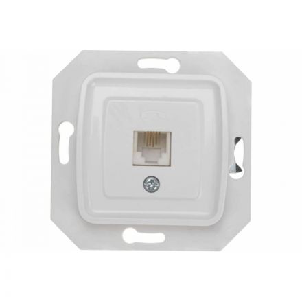 Розетка KRANZ KR-78-0222 DEA телефонная RJ11 с/у мех. Бел (1/10/120)