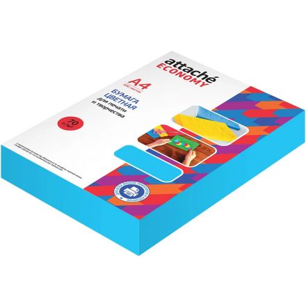Бумага цветная (голубой интенсив), 70г, А4, 500 л