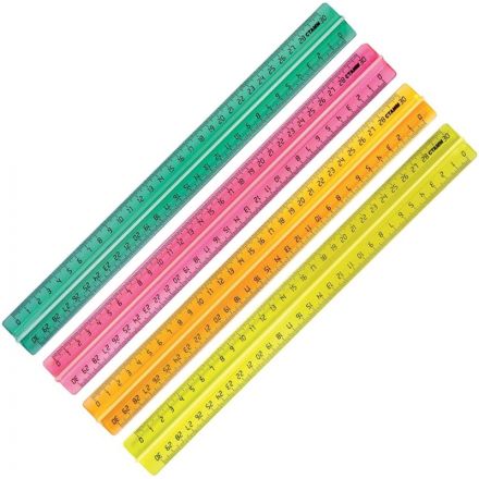 Линейка Attache 30 см с держателем прозрачная флуоресцентная Линейка Attache 30 см с держателем прозрачная флуоресцентная