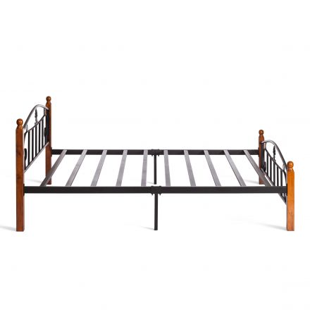 Кровать РУМБА (AT-203)/ RUMBA, дерево гевея/металл, 160*200 см (Queen bed), красный дуб/черный Кровать РУМБА (AT-203)/ RUMBA, дерево гевея/металл, 160*200 см (Queen bed), красный дуб/черный