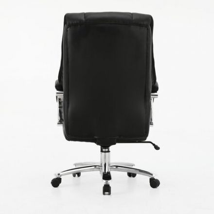 Кресло офисное BRABIX PREMIUM "Bomer HD-007", НАГРУЗКА до 250 кг, рециклированная кожа, хром, черное, 531939