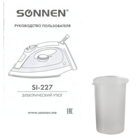 Утюг SONNEN SI-237A, 1800 Вт, антипригарное покрытие, синий/белый, 453504 Утюг SONNEN SI-237A, 1800 Вт, антипригарное покрытие, синий/белый, 453504