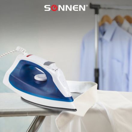 Утюг SONNEN SI-237A, 1800 Вт, антипригарное покрытие, синий/белый, 453504 Утюг SONNEN SI-237A, 1800 Вт, антипригарное покрытие, синий/белый, 453504