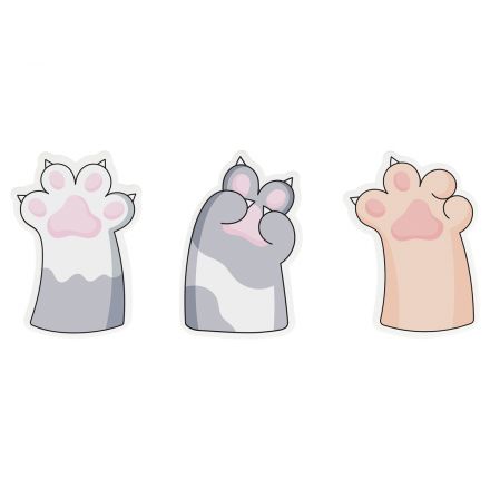 Набор самоклеящихся блоков MESHU "Paws", 3шт.*40л., ассорти, европодвес