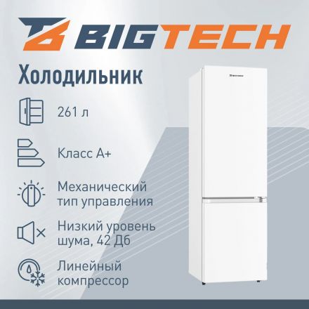 Холодильник BigTech FD280DRW, двухкамерный