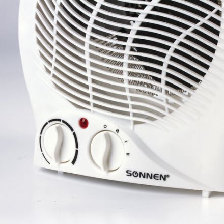 Тепловентилятор SONNEN F-200, 1000/2000 Вт, 2 режима работы, белый, 453493