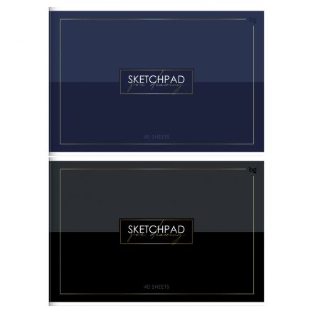 Альбом для рисования 40л., А4, на скрепке BG "Minimal", тиснение фольгой