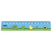 Линейка 15см СТАММ "Черепашка", пластиковая, с волнистым краем, европодвес Линейка 15см СТАММ "Черепашка", пластиковая, с волнистым краем, европодвес