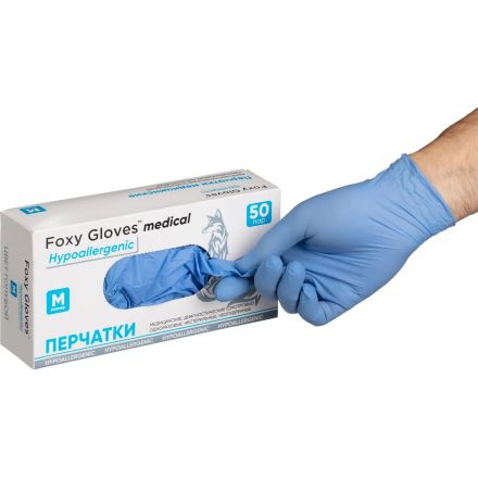 Перчатки нитрил., н/с, н/о,3,5гр./шт,глб/глб уп.FOXY-GLOVES (M) 50 пар/уп Перчатки нитрил., н/с, н/о,3,5гр./шт,глб/глб уп.FOXY-GLOVES (M) 50 пар/уп