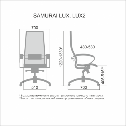 Кресло Метта Samurai Lux-2 Infinity Easy Clean  бежевый