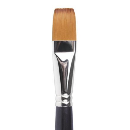 Кисть художественная профессиональная BRAUBERG ART CLASSIC, синтетика мягкая под колонок, плоская, № 20, короткая ручка, 200705