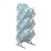 Стеллаж для воды Стилс-14 на 14 тар серый металлик 402х440х1148 мм