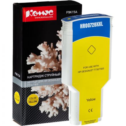 Картридж струйный Комус 728 F9K15A жел. 300мл для DJ T730/T830 Картридж струйный Комус 728 F9K15A жел. 300мл для DJ T730/T830