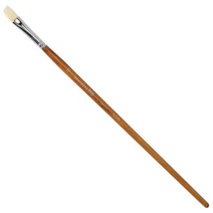 Кисть художественная профессиональная BRAUBERG ART CLASSIC, щетина, плоская, № 10, длинная ручка, 200717