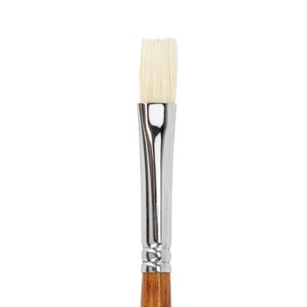 Кисть художественная профессиональная BRAUBERG ART CLASSIC, щетина, плоская, № 10, длинная ручка, 200717