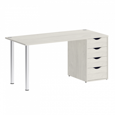 Home Office Стол письменный VR.SP-3-158.4 Дуб наварра/Хром опоры 1580*720*750 Home Office Стол письменный VR.SP-3-158.4 Дуб наварра/Хром опоры 1580*720*750