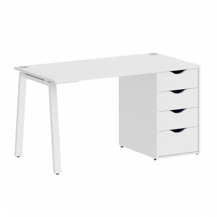 Home Office Стол письменный VR.SP-3-138.4.A Белый бриллиант/Белый металл 1380*720*750