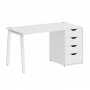 Home Office Стол письменный VR.SP-3-138.4.A Белый бриллиант/Белый металл 1380*720*750