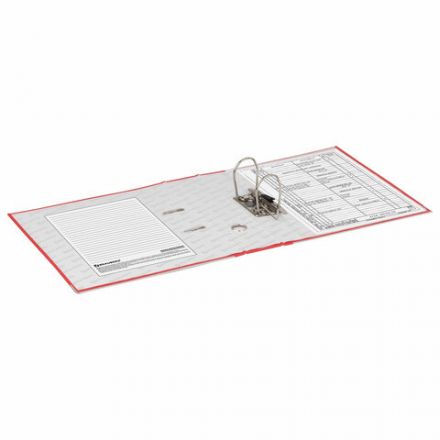 Папка-регистратор BRAUBERG с покрытием из ПВХ, 80 мм, с уголком, красная (удвоенный срок службы), 227192