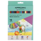 Карандаши цветные Красин "Яркие моменты", 18цв., шестигран., заточен., картон, европодвес Карандаши цветные Красин "Яркие моменты", 18цв., шестигран., заточен., картон, европодвес