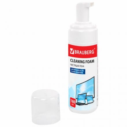 Чистящий набор для экранов всех типов и оптики BRAUBERG, комплект салфетка и пена 180 мл, 511693 Чистящий набор для экранов всех типов и оптики BRAUBERG, комплект салфетка и пена 180 мл, 511693
