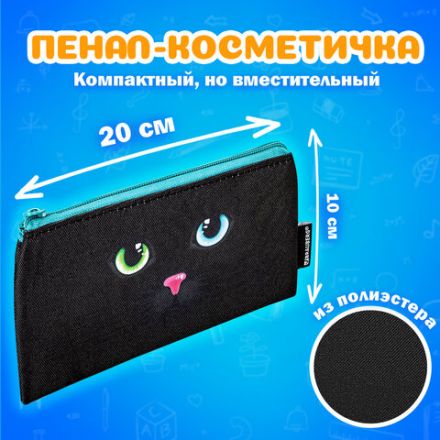 Папка на молнии с ручками А4, мешок для обуви 42х33 см, пенал 20х10 см, "Black cat" НАБОР BRAUBERG, 271434 Папка на молнии с ручками А4, мешок для обуви 42х33 см, пенал 20х10 см, "Black cat" НАБОР BRAUBERG, 271434