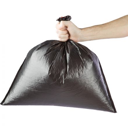 Мешки для мусора ПНД 35л 12мкм 20шт/рул черные 53x58см Luscan с завязками