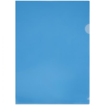 Папка-уголок СТАММ А4, 150мкм, пластик, прозрачная, синяя