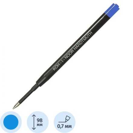 Стержень шариковый 98мм Koh-I-Noor 0,8 мм 4441, синий 4441E01002KSRU Стержень шариковый 98мм Koh-I-Noor 0,8 мм 4441, синий 4441E01002KSRU