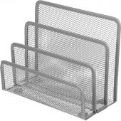 Подставка для бумаг и писем Attache (3 секции, металлическая сетка, высота 135 мм, серебро)