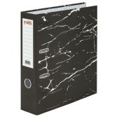 Папка-регистратор STAFF "Profit" с мраморным покрытием, 75 мм, черная, СЪЕМНЫЙ МЕХАНИЗМ, 272007