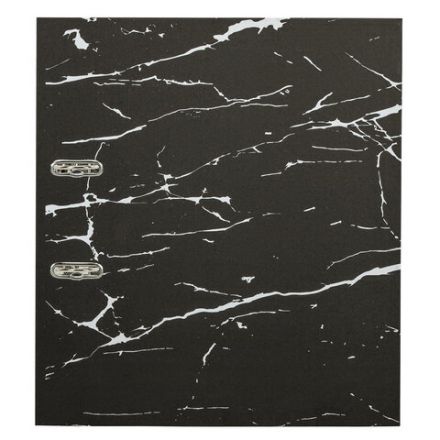 Папка-регистратор STAFF "Profit" с мраморным покрытием, 75 мм, черная, СЪЕМНЫЙ МЕХАНИЗМ, 272007