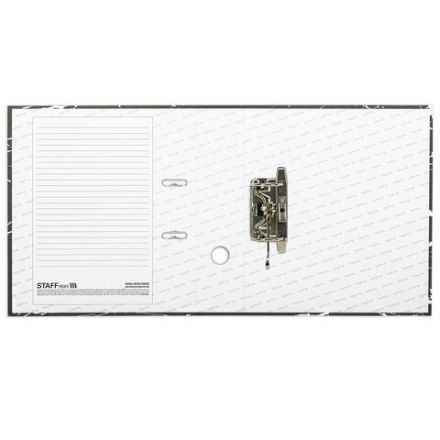 Папка-регистратор STAFF "Profit" с мраморным покрытием, 75 мм, черная, СЪЕМНЫЙ МЕХАНИЗМ, 272007