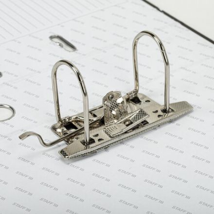 Папка-регистратор STAFF "Profit" с мраморным покрытием, 75 мм, черная, СЪЕМНЫЙ МЕХАНИЗМ, 272007