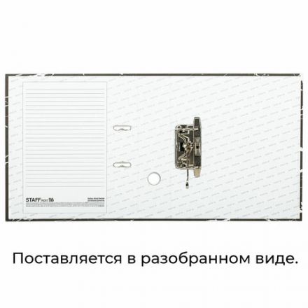 Папка-регистратор STAFF "Profit" с мраморным покрытием, 75 мм, черная, СЪЕМНЫЙ МЕХАНИЗМ, 272007