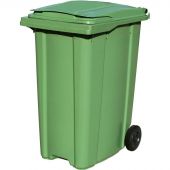 Контейнер-бак мусорный 360 л пластиковый на 2-х колесах с крышкой зеленый