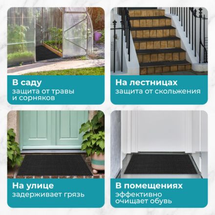 Коврик придверный 45х60 см, ЧЕРНЫЙ пластиковый грязезащитный, толщина 10 мм, "ТРАВКА", PRIMILA (ПРИМИЛА), 701063 Коврик придверный 45х60 см, ЧЕРНЫЙ пластиковый грязезащитный, толщина 10 мм, "ТРАВКА", PRIMILA (ПРИМИЛА), 701063