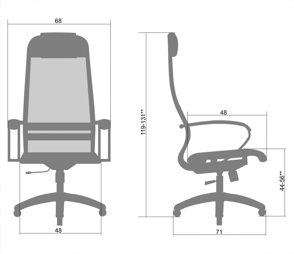размеры кресла с высокой спинкой