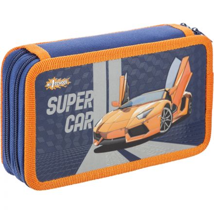 Пенал №1School Super car 2 отд., выборочный лак, 190x110 мм, ПКК 11