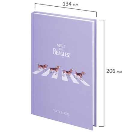 Блокнот А5 134х206 мм, 80 л., твердый, клетка, выборочный лак, STAFF, "Beagles", 114424 Блокнот А5 134х206 мм, 80 л., твердый, клетка, выборочный лак, STAFF, "Beagles", 114424