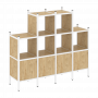 Loft Прямой стеллаж наборный VR.L-16 Тиквуд светлый/Белый металл 1694*446*1458