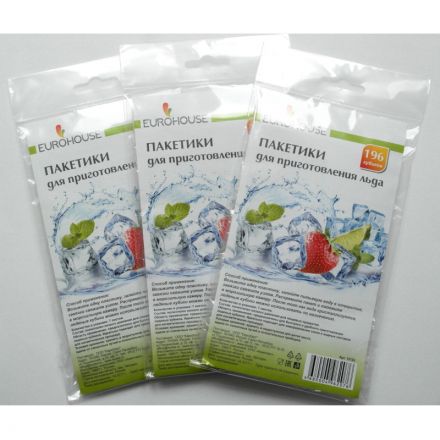 Пакеты для льда Eurohouse в форме куба (3.8х1.75 см, 196 штук) Пакеты для льда Eurohouse в форме куба (3.8х1.75 см, 196 штук)