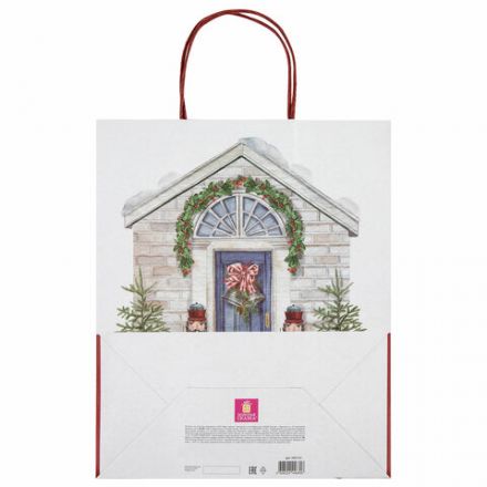 Пакет подарочный КОМПЛЕКТ 10 штук новогодний 26x13x32 см, "Новогодняя Сказка", ЗОЛОТАЯ СКАЗКА, 592131